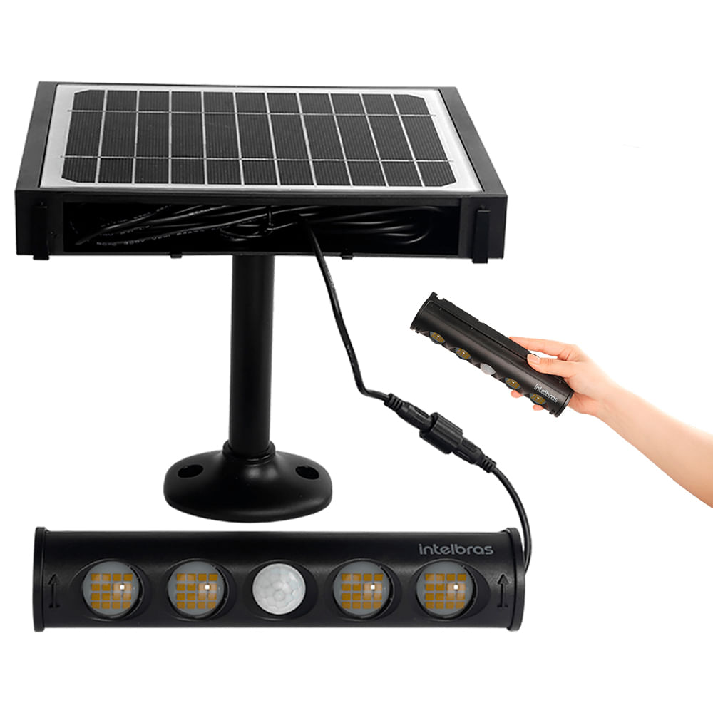 Luminária Solar 2 Em 1 Multifuncional Para Jardins, Parques, Fachadas Lsm 950 Intelbras