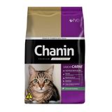 Ração Seca Chanin Carne Para Gatos Adultos Castrados - 1 Kg