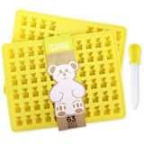 Tamanho Clássico Gummy Bear Moldes De Doces Pela Goma Moderna 2 Bandejas E 1 Gotas Silicone Usado Para Moldar Geleia, Gelatina, Chocolat