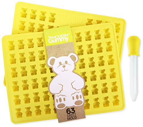 Tamanho Clássico Gummy Bear Moldes De Doces Pela Goma Moderna 2 Bandejas E 1 Gotas Silicone Usado Para Moldar Geleia, Gelatina, Chocolat