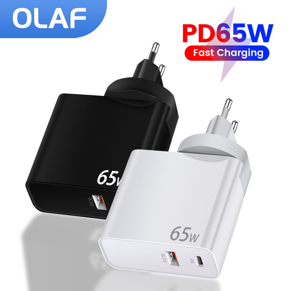 Olaf 65w Gan Carregador Carga Rápida Qc4.0 3.0 Pd Usb-c Tipo C