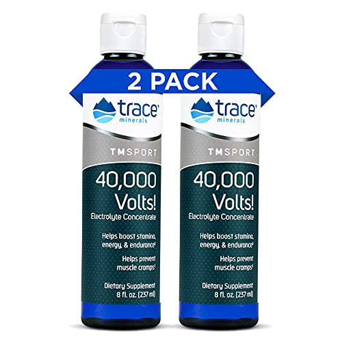 Trace Minerals – 40.000 Volts! (8oz) | Concentrado De Eletrólito Líquido Cai | Alívio Da Desidratação, Dores De Perna E Cãibras Musc