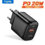 Topk Fast Pd 20w Tipo C Carregador Para Telefones E Tablets Usb C