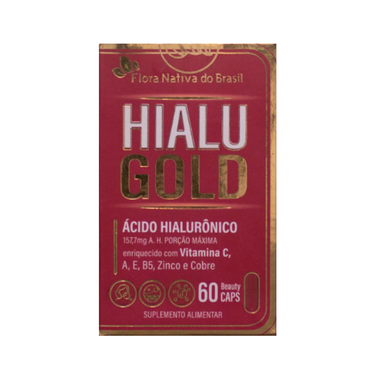 Ácido Hialurônico Hialugold Vitaminas E Minerais 60 Cápsulas