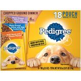Pedigree Jantar Moído Picado Adulto Comida De Cachorro Molhado Com Frango Saudável, Carne Cozida Lenta E Carne, Bacon &amp; Queijo Variedade P