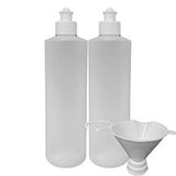 2 Pacote Recarregável 16 Onças Hdpe Squeeze Garrafas Com Tampas De Distribuidor De Topo De Botão/puxar-grande Para Loções, Shampoos, Co