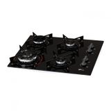 Cooktop 4 Bocas a Gás Tripla Chama Fit Line Fischer Bivolt Preto