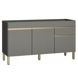 Balcão Gabinete Para Pia Sem Tampo 150cm Lina K02 Gris - Mpozenato