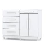 Cômoda Para Quarto Com Sapateira 2 Portas 4 Gavetas Lírio V02 Branco - Mpozenato