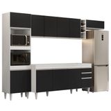 Armário De Cozinha Modulada 5 Peças Cp16 Balcão Branco/preto - Lumil