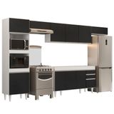 Armário De Cozinha Modulada 5 Peças Cp13 Balcão Branco/preto - Lumil