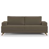 Sofá 200cm 3 Lugares Pés Curvos Santi Suede D05 Marrom - Mpozenato