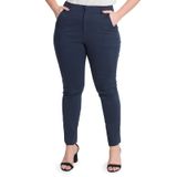 Calca Bengaline Shine Secret Glam Azul Plus G2