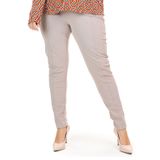 Legging Sintetico Rajado Suede Secret Glam Bege Plus G3