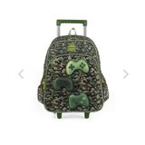 Kit Mochila De Rodinha E Lancheira Camufladas Gamer By Up4you Ref.37782 (verde)