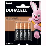 Pilha Alcalina Palito Aaa - 4 Unidades - Duracell Duracell