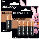 2 Packs De Pilhas Alcalina Pequena Aa - 4 Unidades - Duracell Duracell