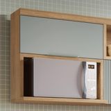 Armário Aéreo Marquesa Nesher Mdf 1 Porta Basculante E 1 Nicho Para Microondas Nature Verde