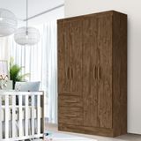 Guarda Roupa De Bebê 4 Portas 2 Gavetas Castanho Wood Martin Shop Jm