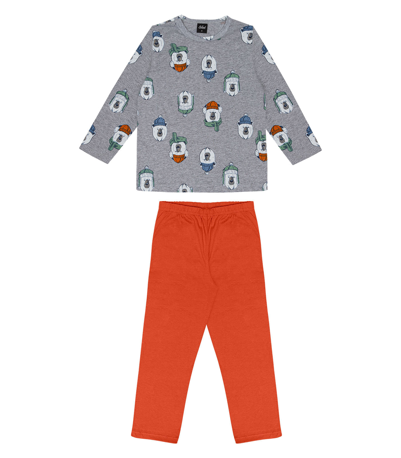 Pijama Infantil Masculino Urso Masculino Select Laranja 4