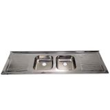 Pia De Cozinha Inox Cuba Dupla 180 X 52cm - Fabpia01170101 - Fabrinox