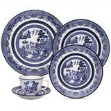 Jogo De Jantar 30 Peças Flamingo Blue Willow Oxford® Porcelana