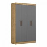 Guarda Roupa Solteiro Paris 4 Portas Mdf Capuccino Onix Maxel