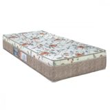 Colchão Solteiro Ortopedico D45 88x188x25 Bege Branco Floral Laranja Portobel