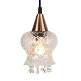 Lustre Pendente Taschibra Cristal Aisha Boreal E27 Transparente Bivolt Cobre