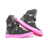 Tênis Sneaker Cheia de Marra Feminino Cano Alto Treino Leve Preto+Pink 38