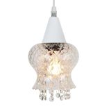 Lustre Pendente Taschibra Cristal Aisha Boreal E27 Transparente Bivolt Branco