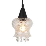 Lustre Pendente Taschibra Cristal Aisha Boreal E27 Transparente Bivolt Preto