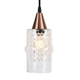 Lustre Pendente Taschibra Cristal Ali Liso E27 Transparente Bivolt Cobre