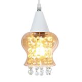 Lustre Pendente Taschibra Cristal Aisha Liso E27 Conhaque Bivolt Branco