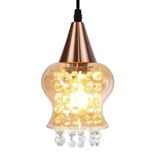 Lustre Pendente Taschibra Cristal Aisha Liso E27 Conhaque Bivolt Cobre