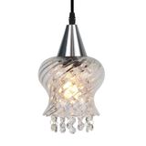 Lustre Pendente Taschibra Cristal Aisha Rigato E27 Transparente Bivolt Prata