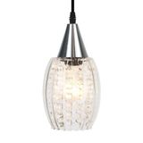 Lustre Pendente Taschibra Cristal Badih Pp Canelado E27 Transparente Bivolt Prata