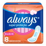 Absorvente Always Super Proteção Suave Sem Abas 8 Unidades