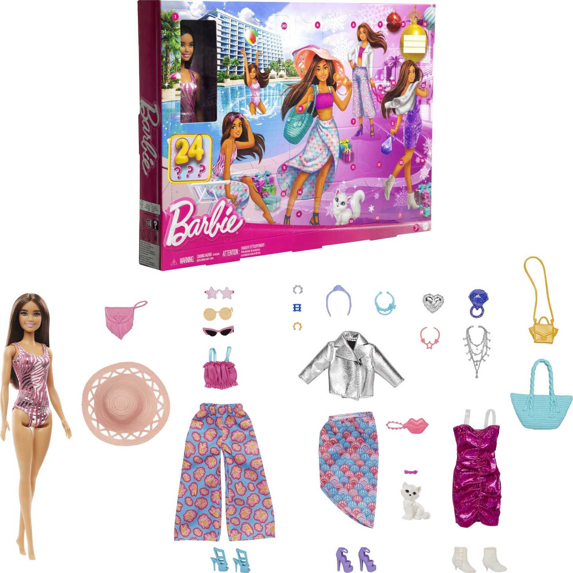 Boneca Barbie E Calendário Fashion Com 24 Roupas - Mattel