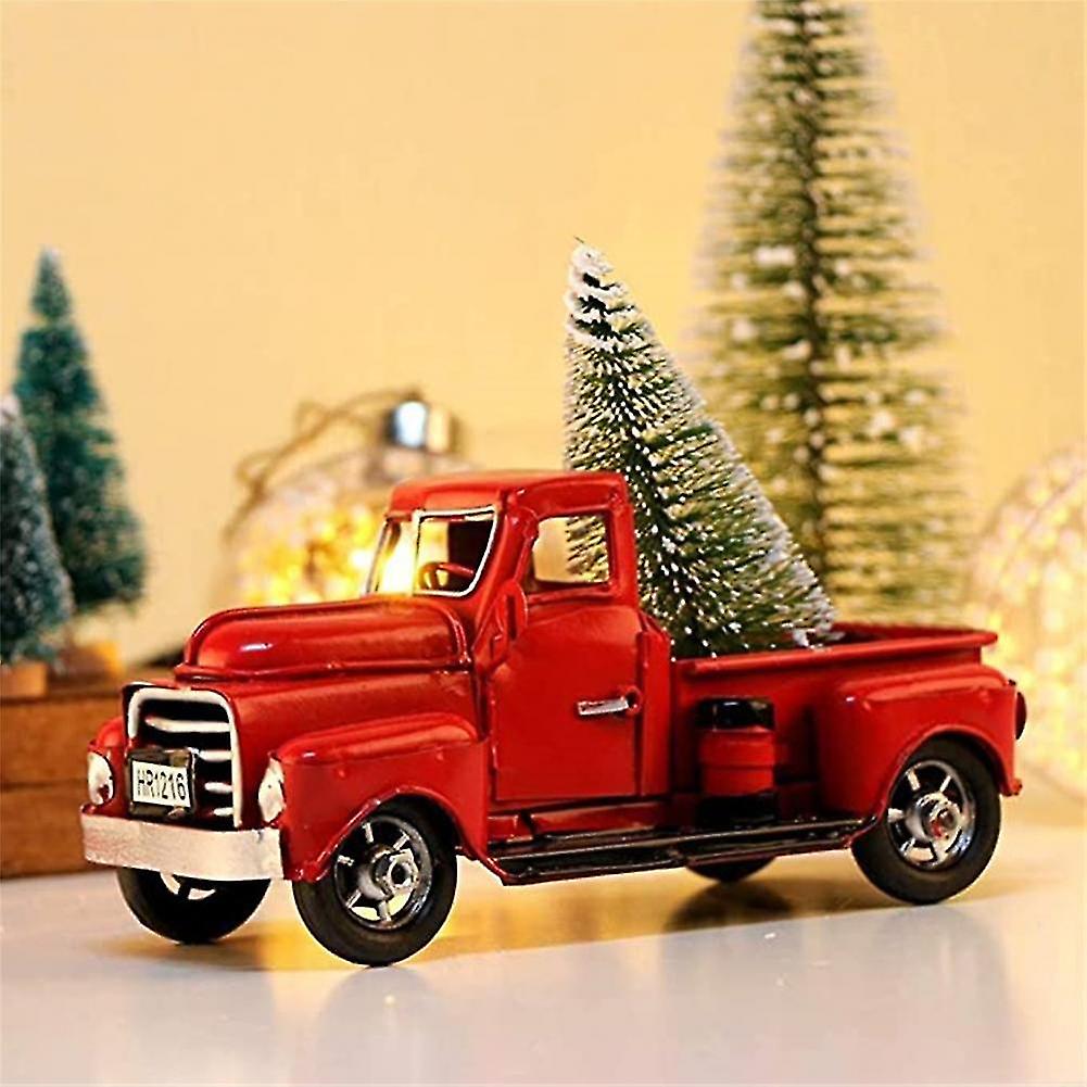 Natal Apresenta Modelo De Caminhão Com Árvore Miniatura Vintage C