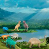 Brinquedo Kit 8 Dinossauros Selva Em Miniatura De Borracha