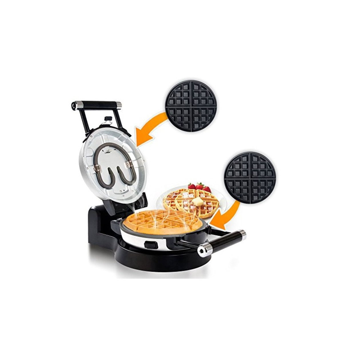 Máquina de Waffle Secura Upgrade Automatic, 4 Fatias, Aço Inoxidável, Prata 110V