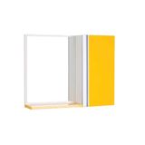 Espelho Para Banheiro Com Armário Amarelo Barra Vertical