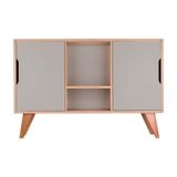 Buffet Aparador Com 2 Portas Murano Carvalho E Verde Menta