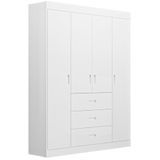 Roupeiro Livia 4 Portas 2 Gavetas Branco Móveis Canaã