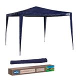 Tenda Praia Gazebo 3x3m Rafia com Bolsa de Transporte Mor, Cor: Azul