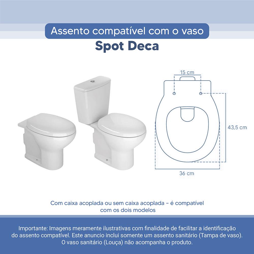 Tampa Vaso Sanitário Poliester Acrilico Spot Branco Para Bacia Deca ...