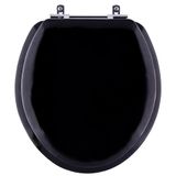 Assento Sanitário Almofadado Convencional Preto Para Vaso Deca
