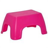 Banquinho De Plástico Infantil Catty Rosa
