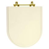 Assento Sanitario Poliester Belle Epoque Creme Ferragem Dourada Para Vaso Deca